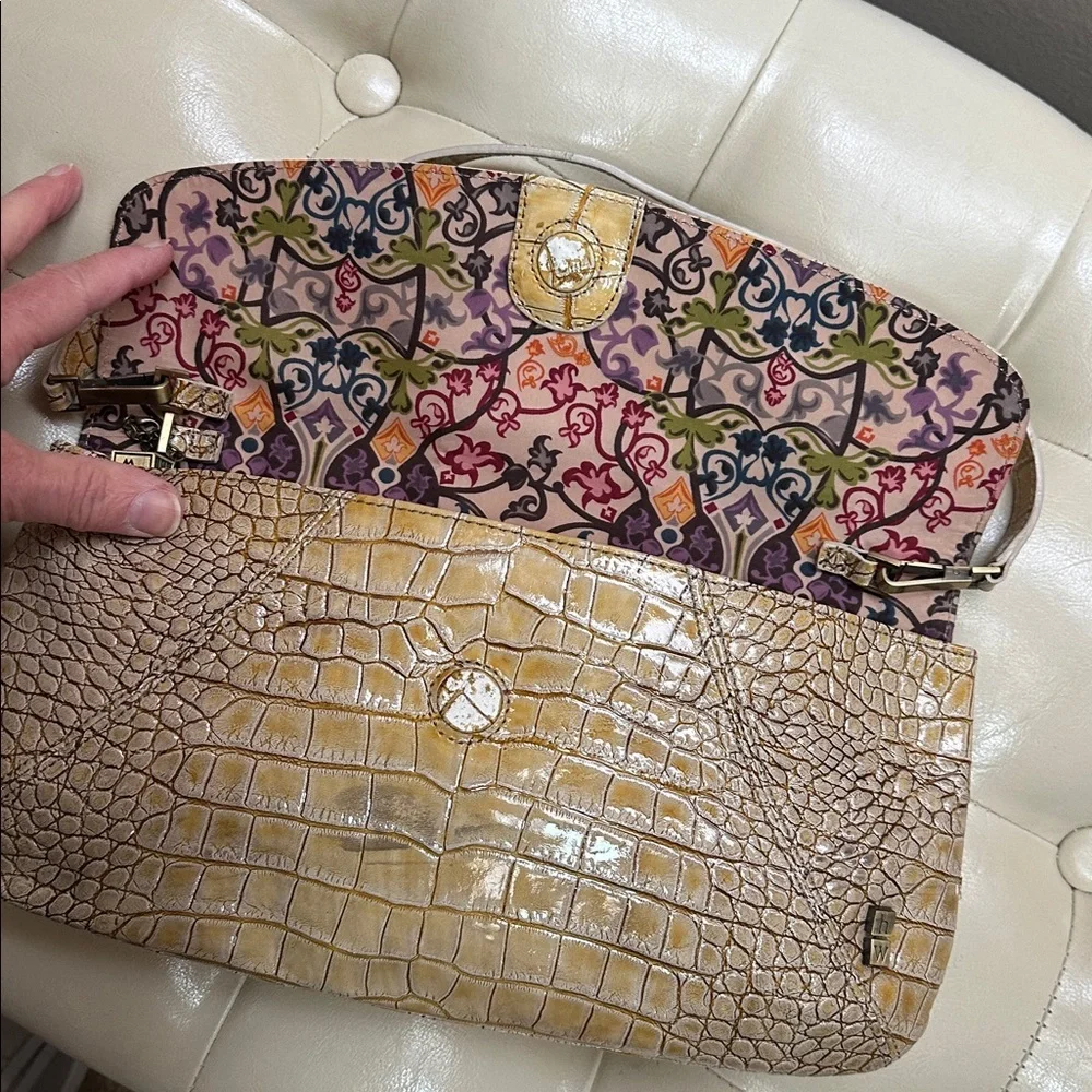 Helen Welsh Real Leather Croc-Embossed Bag